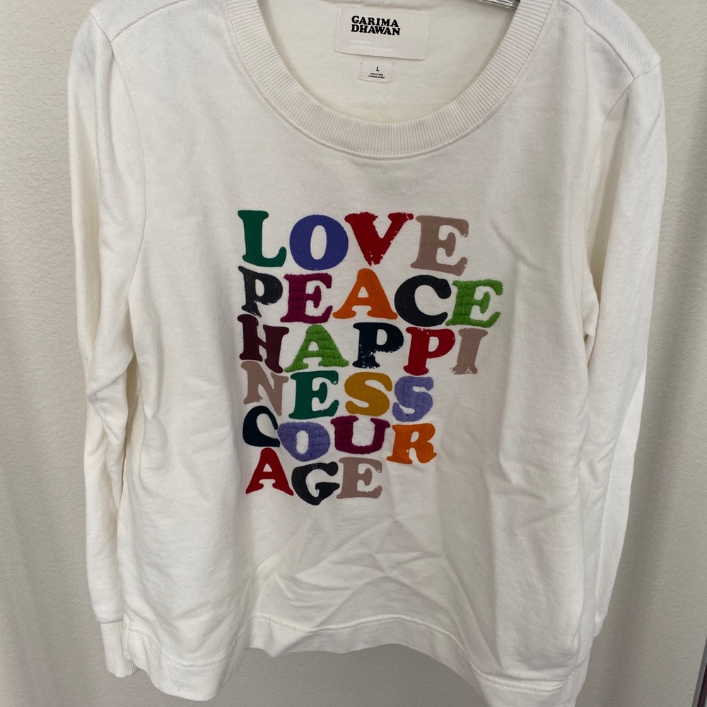 Anthropologie Sweatshirt by Garima Dhawan Sz. Large. Like New.